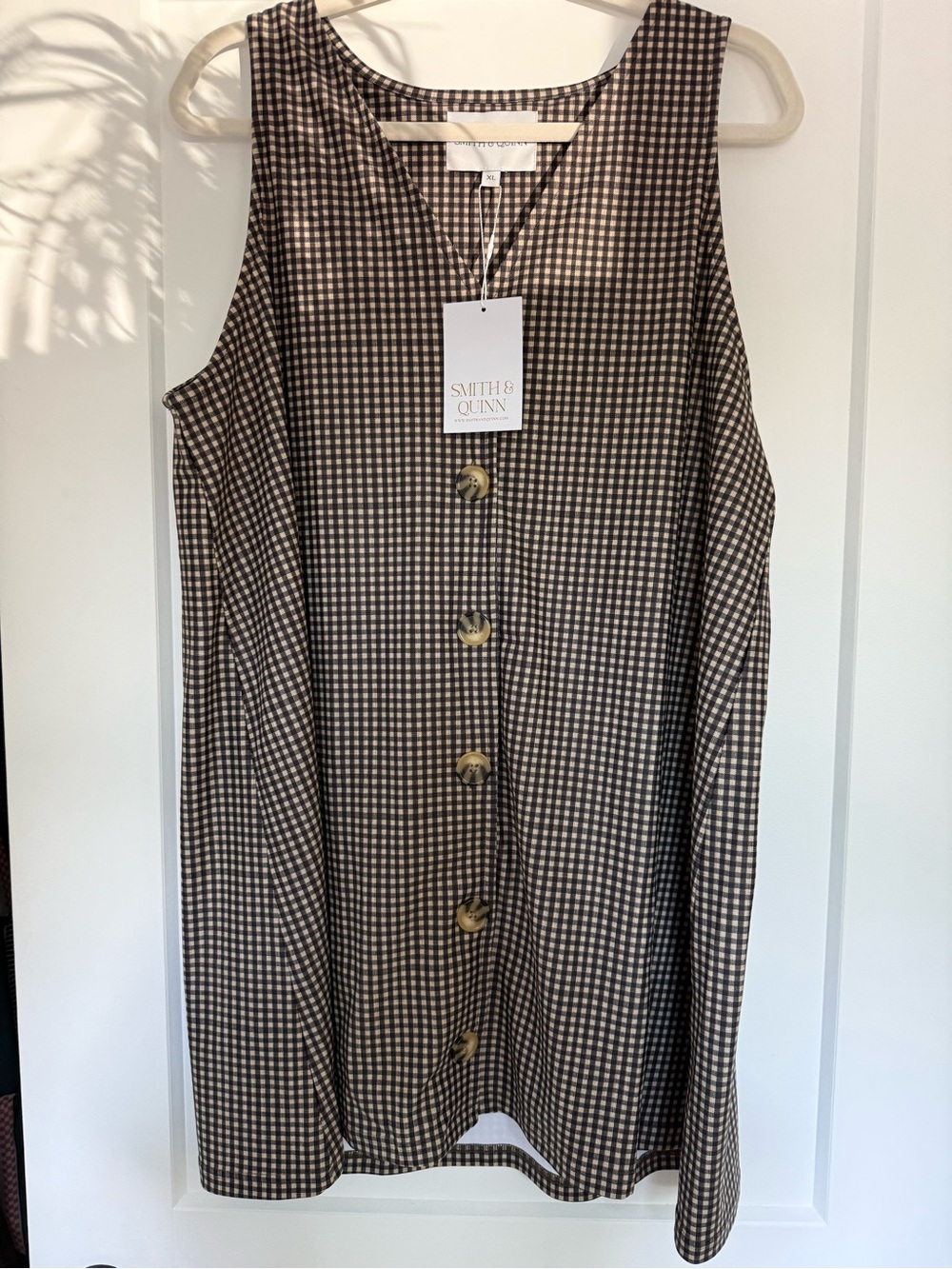 NWT Smith & Quinn Dorothy Dress Black Beige Gingham XL